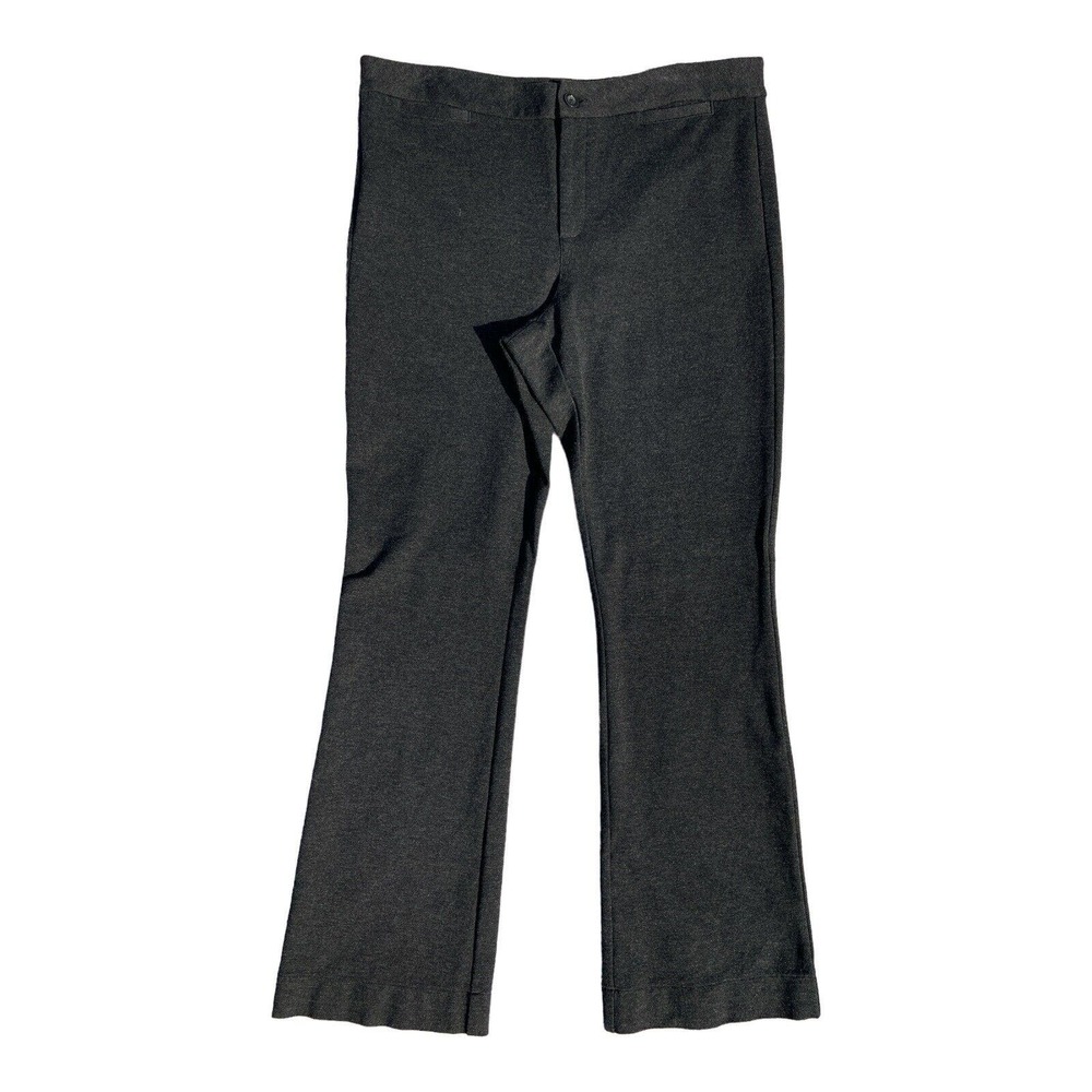NYDJ Charcoal Gray Stretch Ponte Knit Straight Leg Trouser Size 14